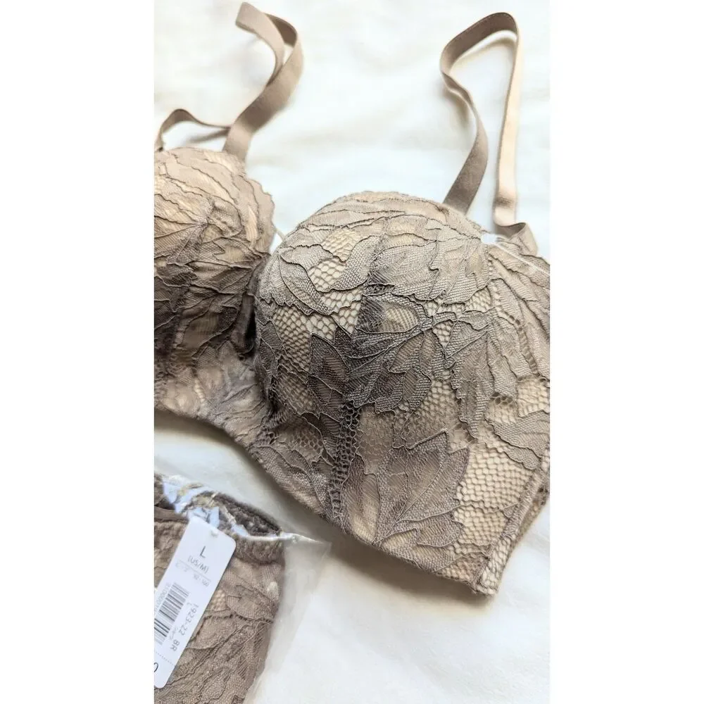 Aimerfeel Japanese Strapless MAXIMUM BOOST Push Up Bra Panties Set 32B